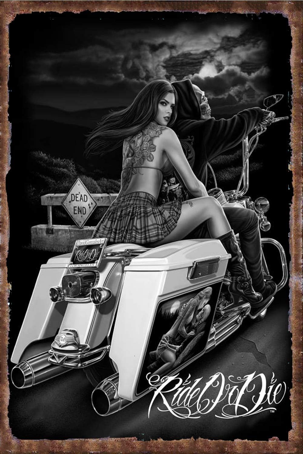Vintage Metal Sign Ride or Die - Kitchen Up ulasan dan harga
