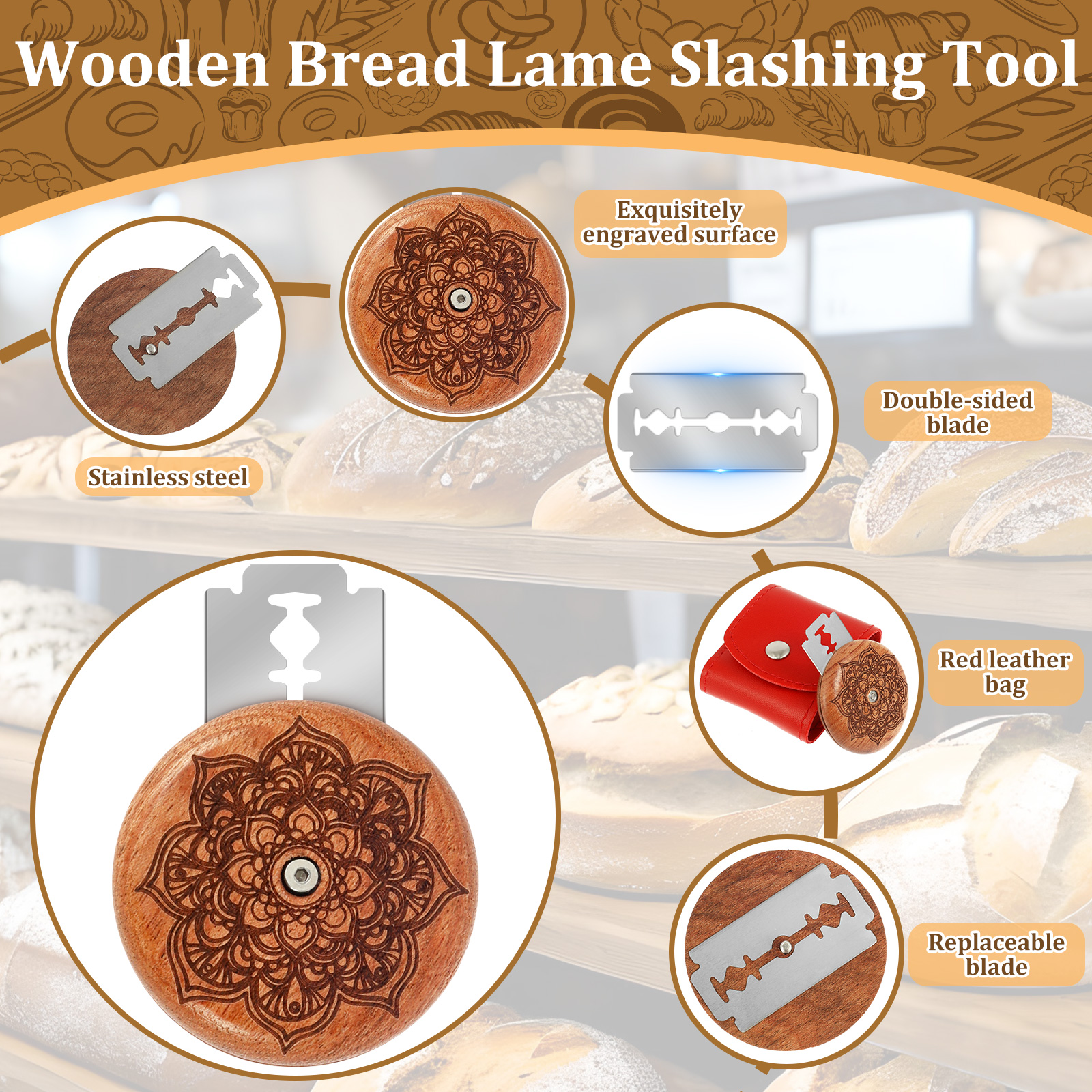 Wood Bread Lame Slashing Tool  - Bread Lame Scoring ulasan dan harga