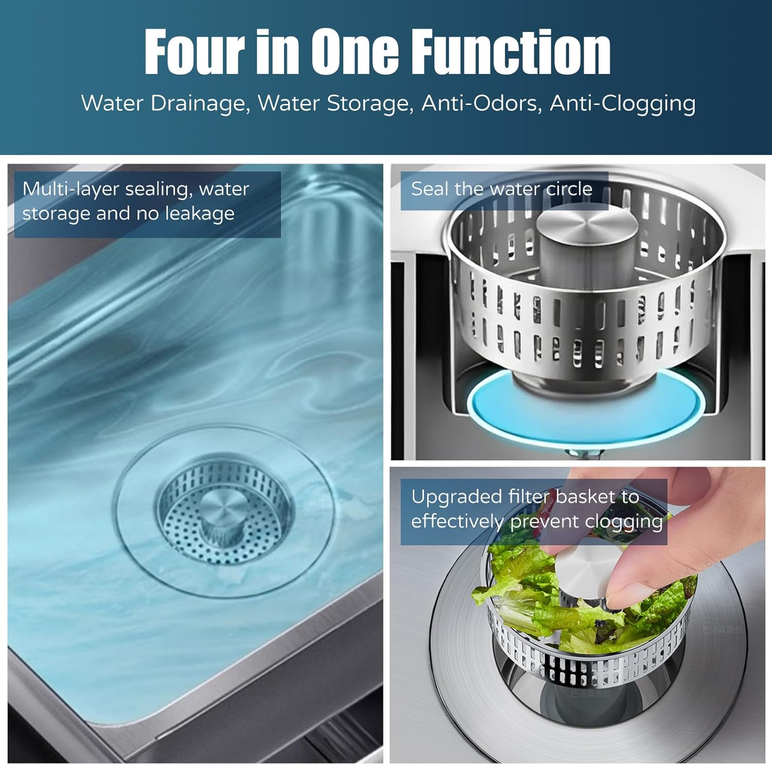Kitchen Sink Drain Strainer, 4 - Kitchen Up ulasan dan harga