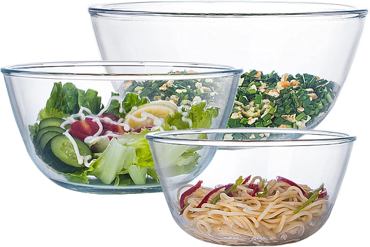 Glass Mixing Bowl Set of 3 for - Kitchen Baking Bowls ulasan dan harga