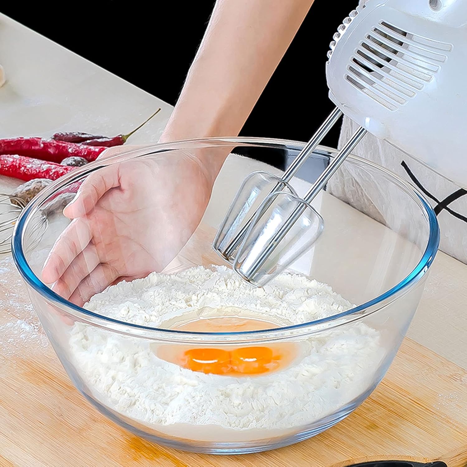 Glass Mixing Bowl Set of 3 for - Kitchen Baking Bowls ulasan dan harga