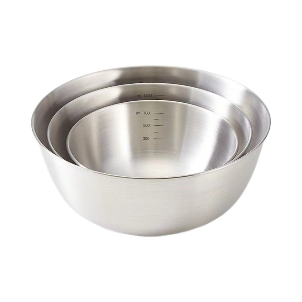 3pcs Stainless Steel Bowl Set  - Kitchen Baking Bowls ulasan dan harga