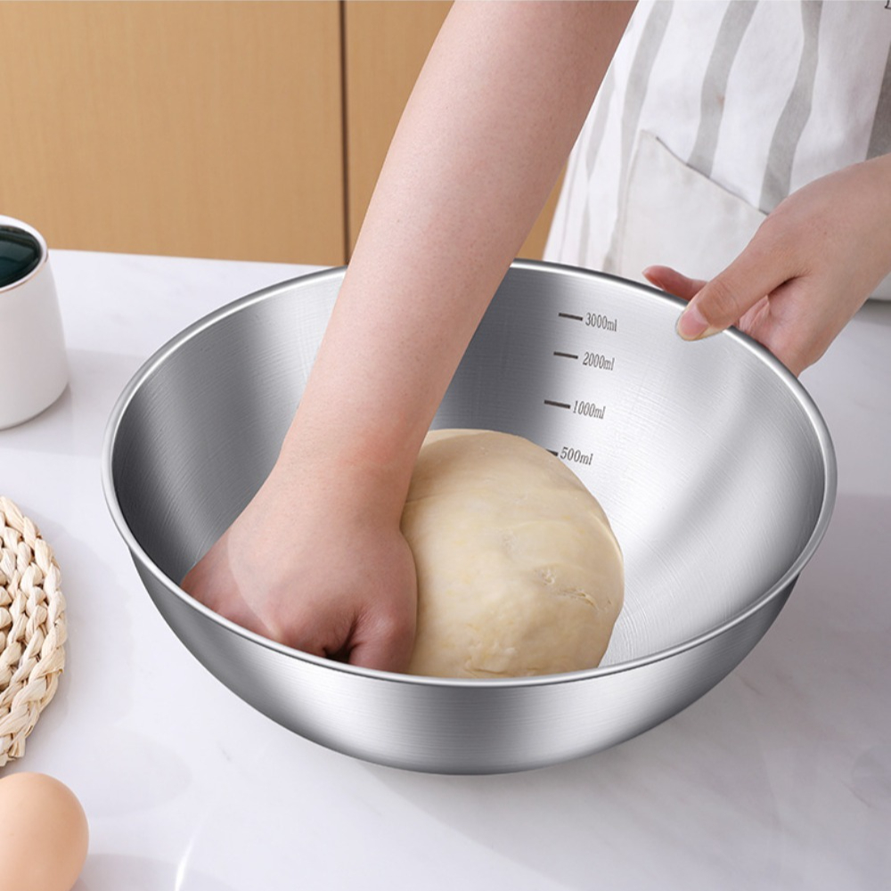 3pcs Stainless Steel Bowl Set  - Kitchen Baking Bowls ulasan dan harga