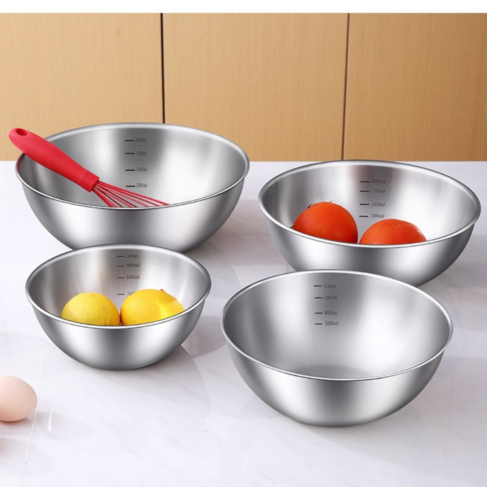 3pcs Stainless Steel Bowl Set  - Kitchen Baking Bowls ulasan dan harga