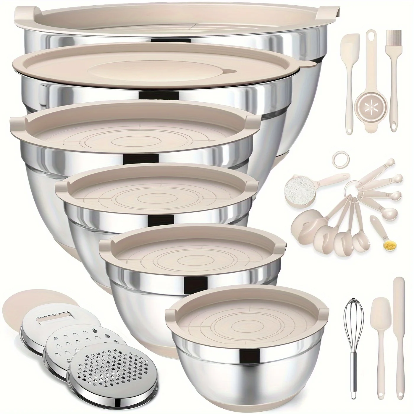 Set of Mixing Bowls Made of St - Kitchen Baking Bowls ulasan dan harga