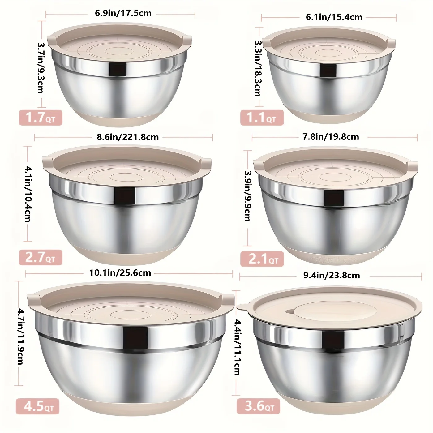 Set of Mixing Bowls Made of St - Kitchen Baking Bowls ulasan dan harga