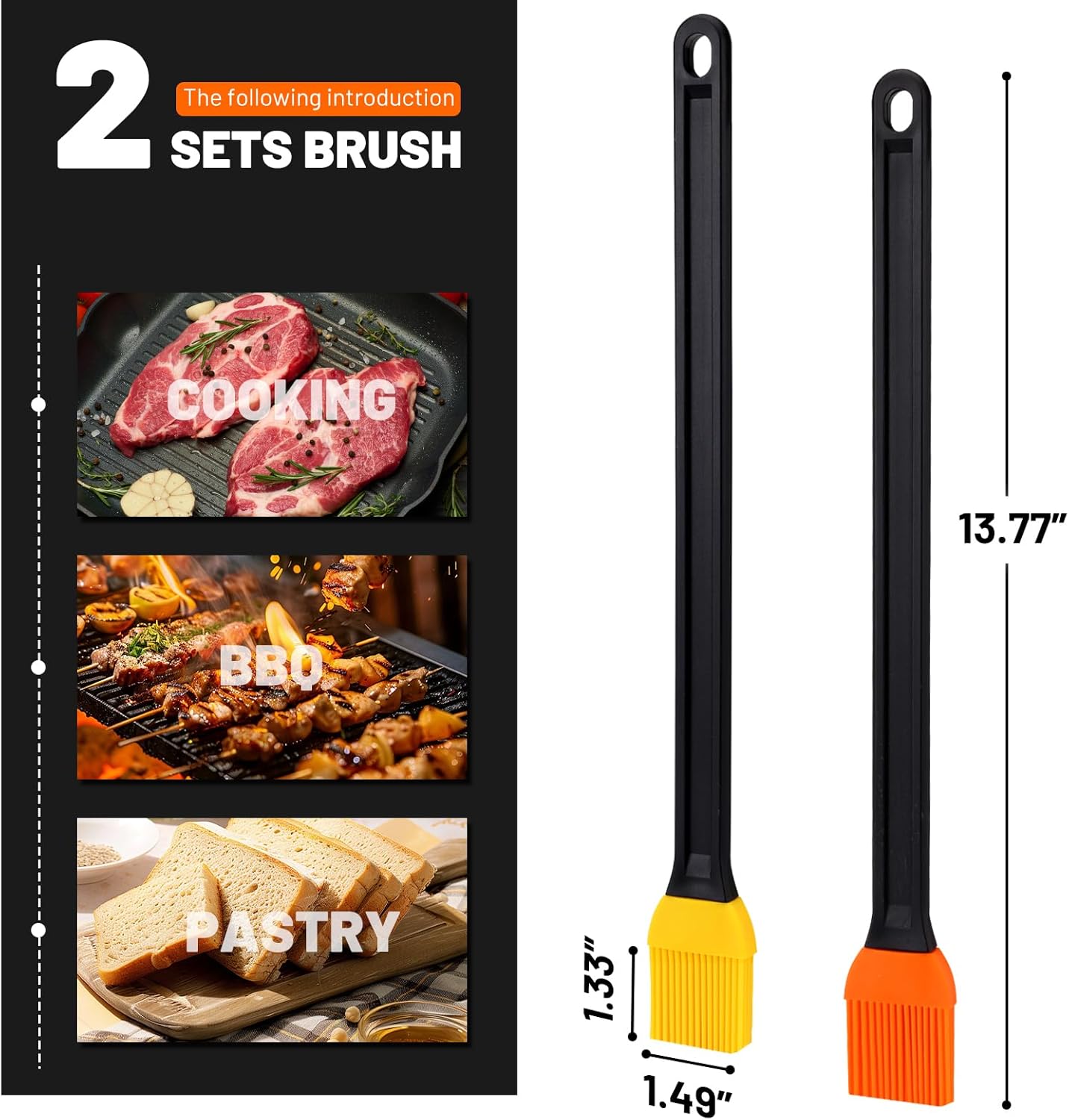 14 Inch Two Tone Silicone Bast - Kitchen Baking Brush ulasan dan harga