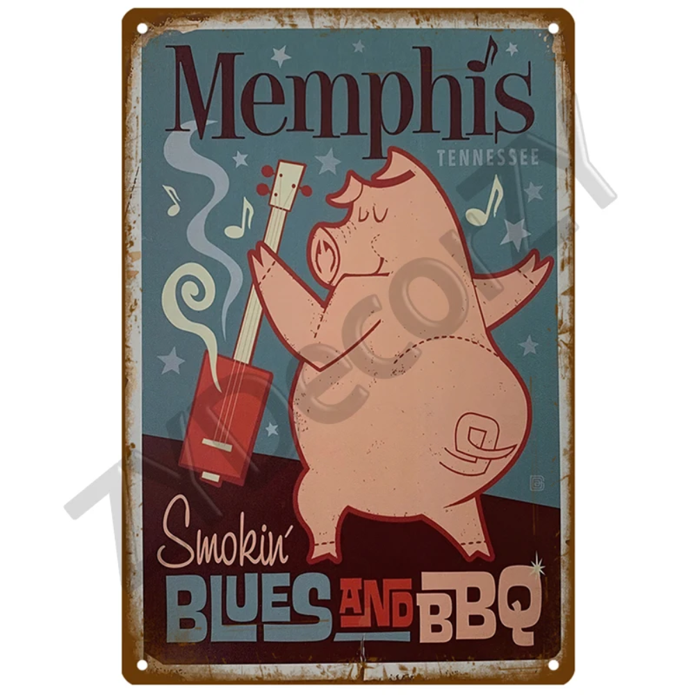 Retro BBQ Sign - Vintage Wall  - Kitchen Up ulasan dan harga