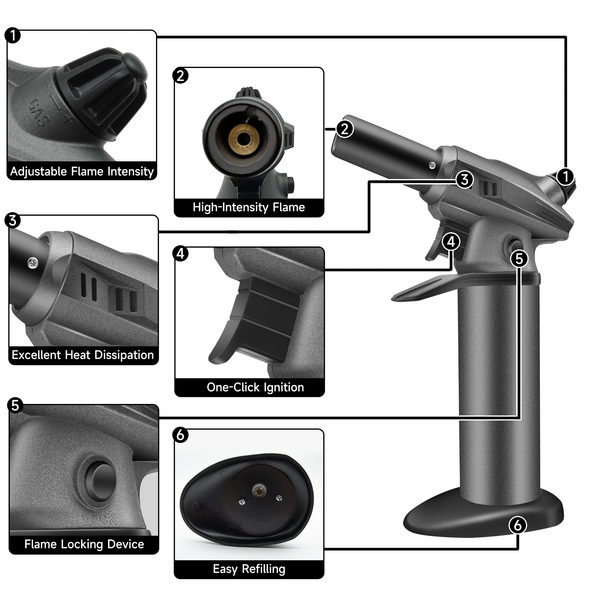 High-Power Professional Butane - Kitchen Baking Torch ulasan dan harga
